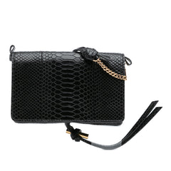 Snakeskin Embossed Faux Leather Flo Crossbody