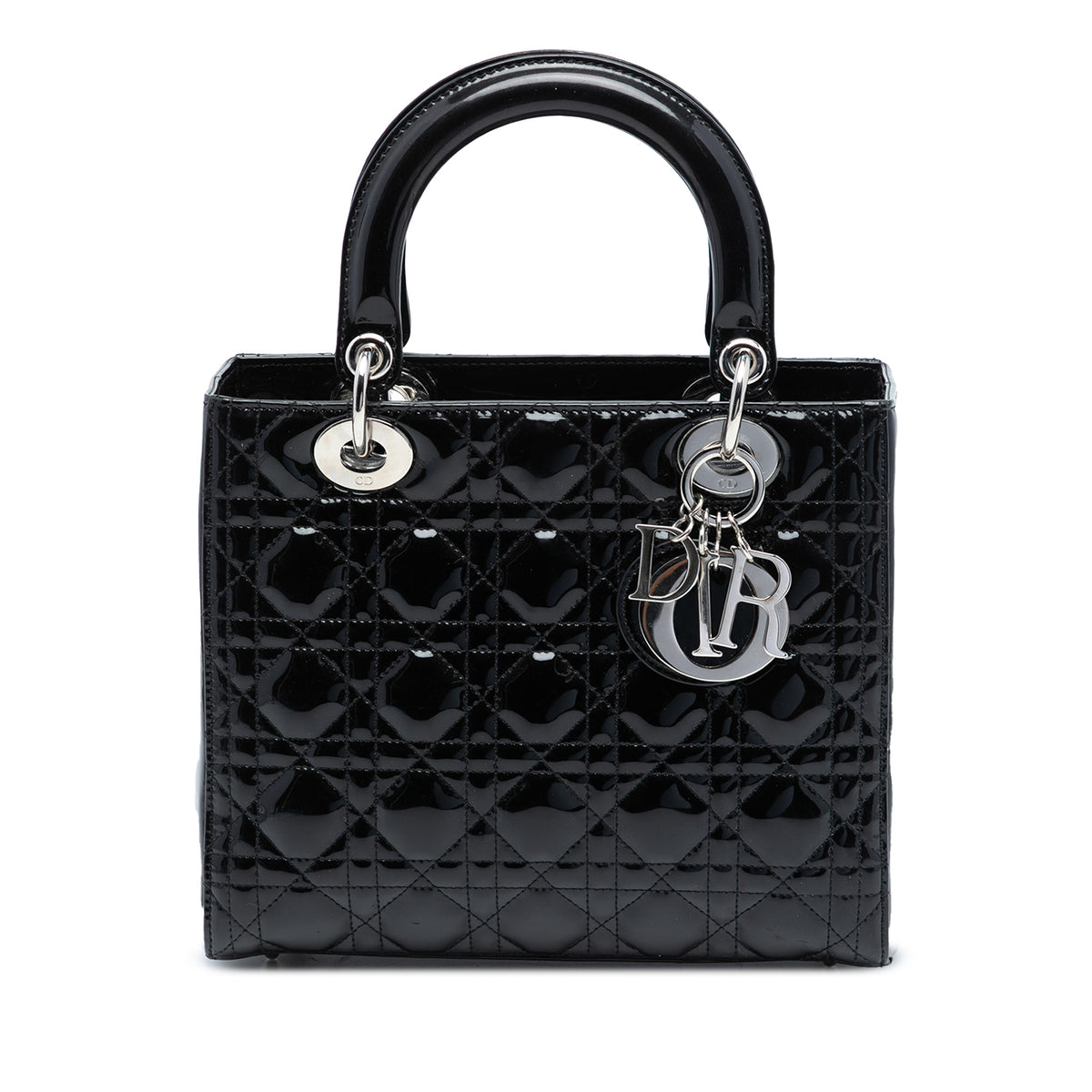 Medium Patent Cannage Lady Dior