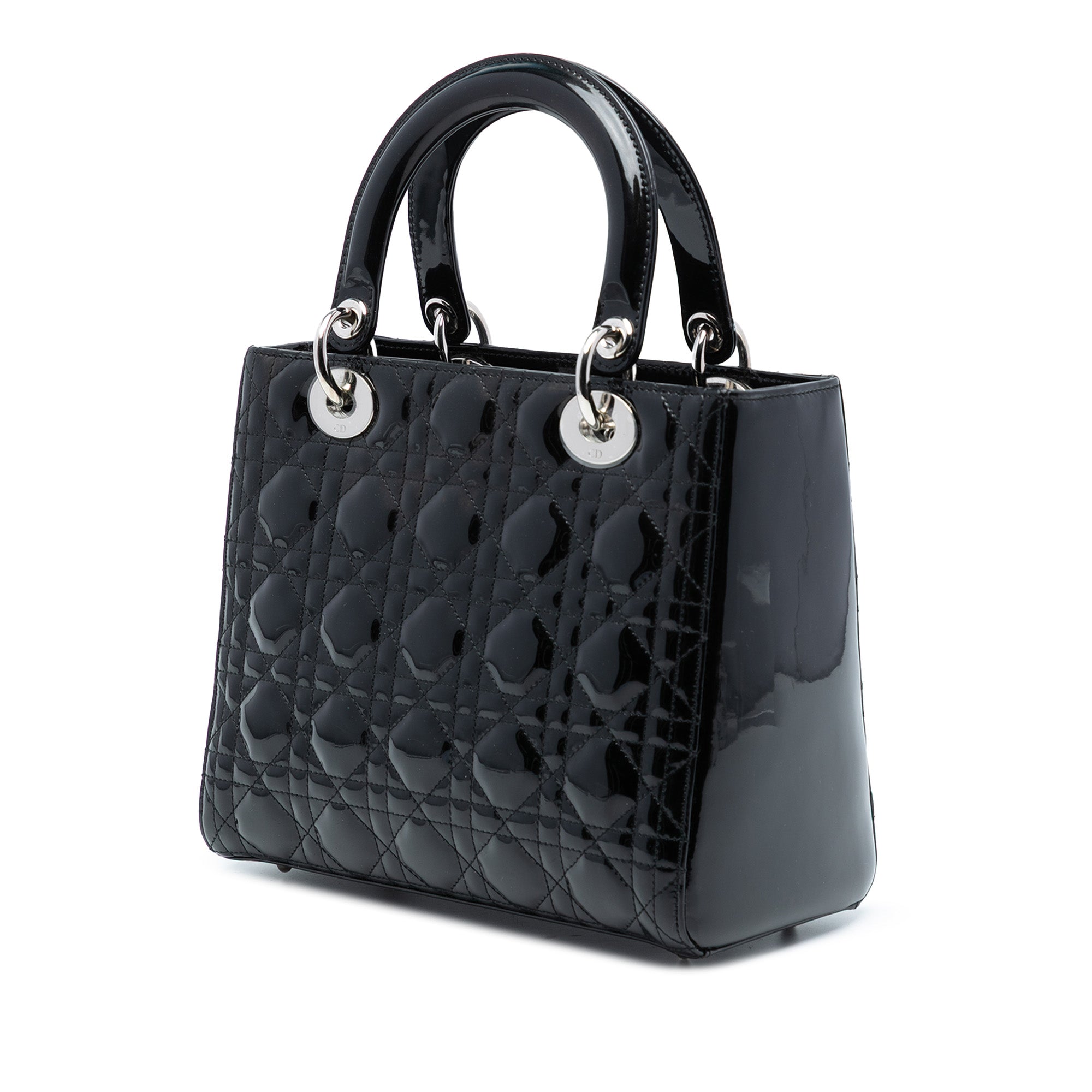 Medium Patent Cannage Lady Dior