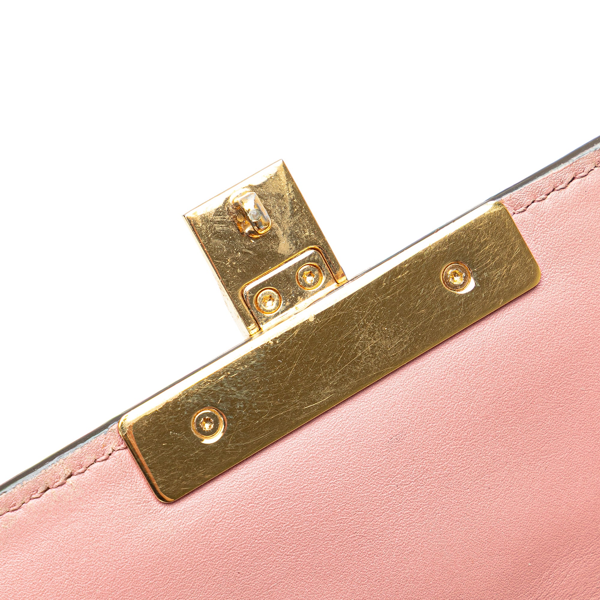 Small Pearl Studded Leather Padlock Crossbody