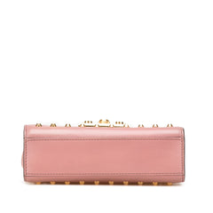 Small Pearl Studded Leather Padlock Crossbody