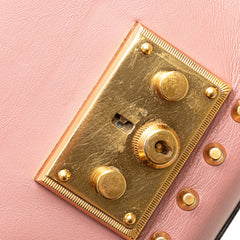 Small Pearl Studded Leather Padlock Crossbody