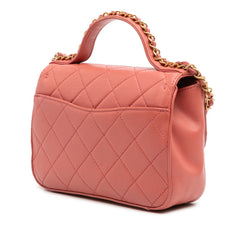 Quilted Lambskin Chain Infinity Top Handle Bag