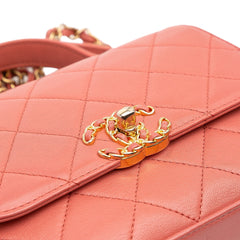 Quilted Lambskin Chain Infinity Top Handle Bag