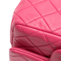 Mini Square Classic Lambskin Pearl Crush Single Flap
