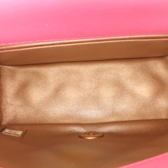 Mini Square Classic Lambskin Pearl Crush Single Flap