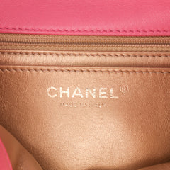 Mini Square Classic Lambskin Pearl Crush Single Flap