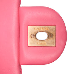 Mini Square Classic Lambskin Pearl Crush Single Flap