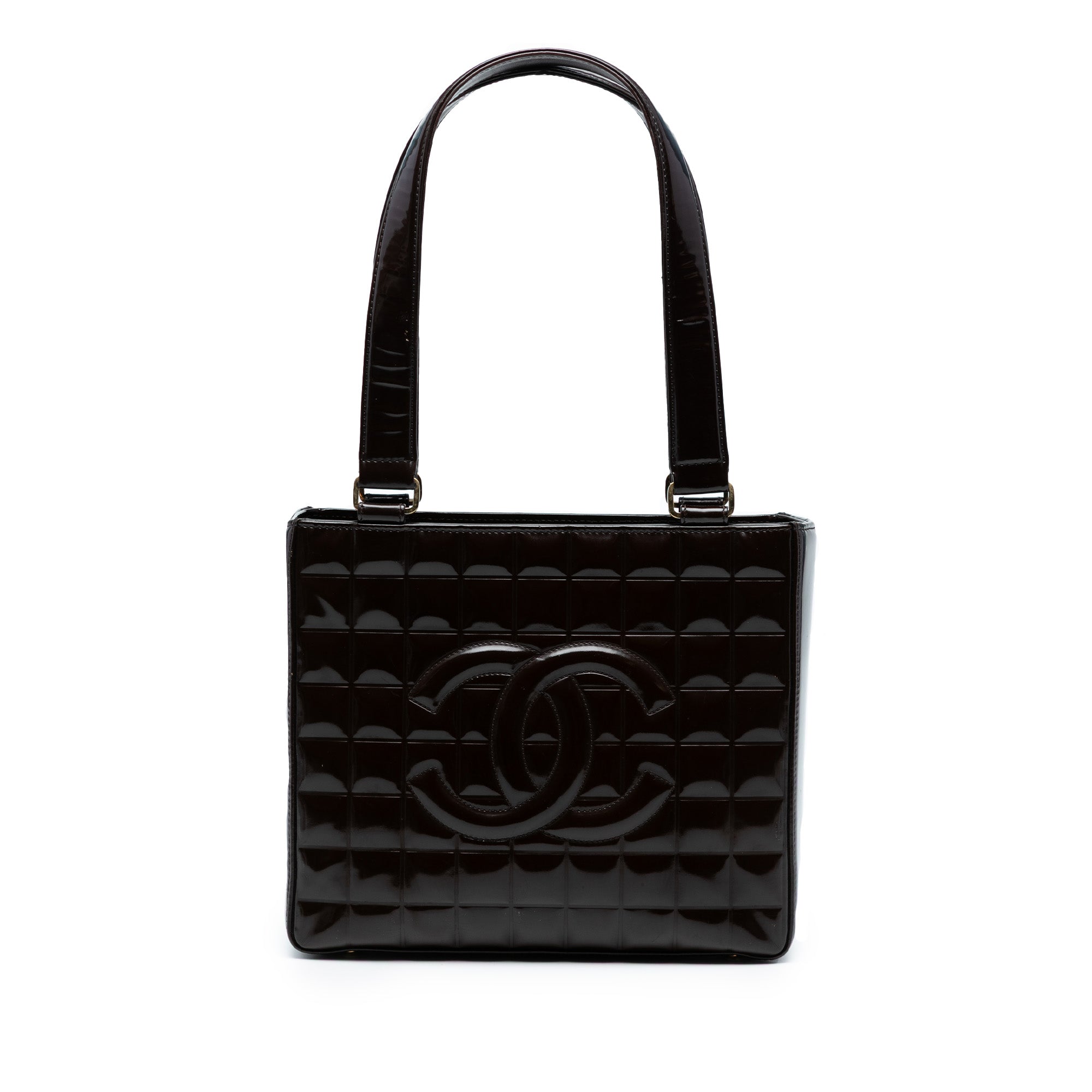 CC Chocolate Bar Patent Shoulder Bag