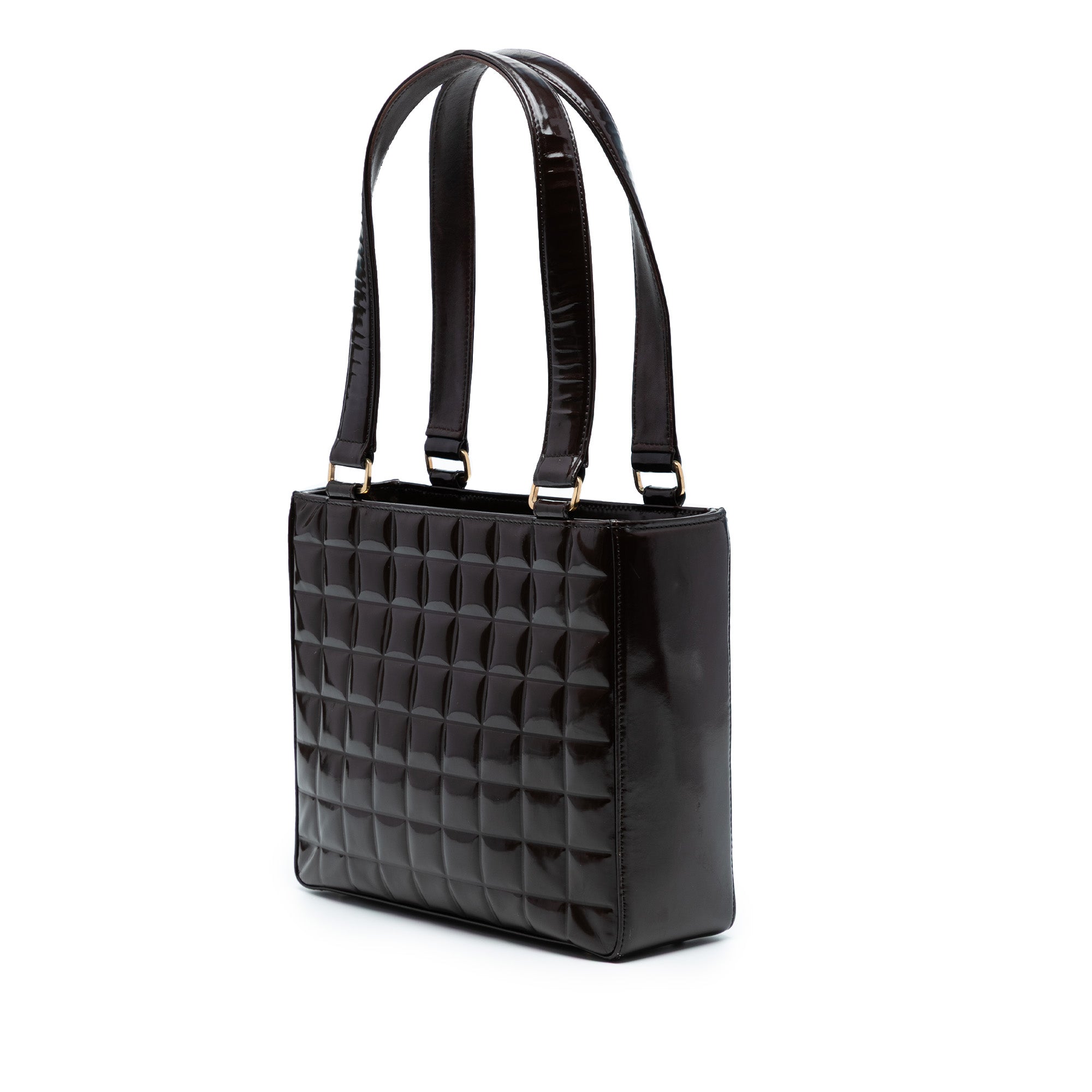 CC Chocolate Bar Patent Shoulder Bag