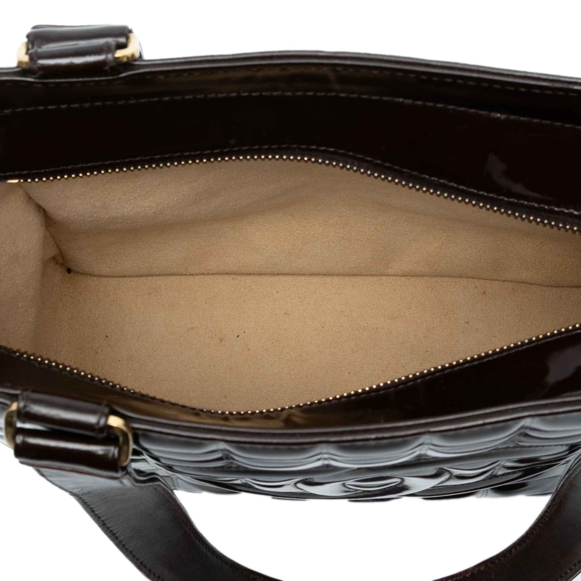 CC Chocolate Bar Patent Shoulder Bag