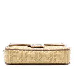 Medium Embroidered Canvas Baguette Satchel