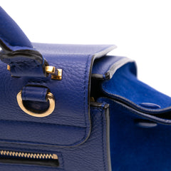 Small Drummed Calfskin and Suede Trapeze Satchel