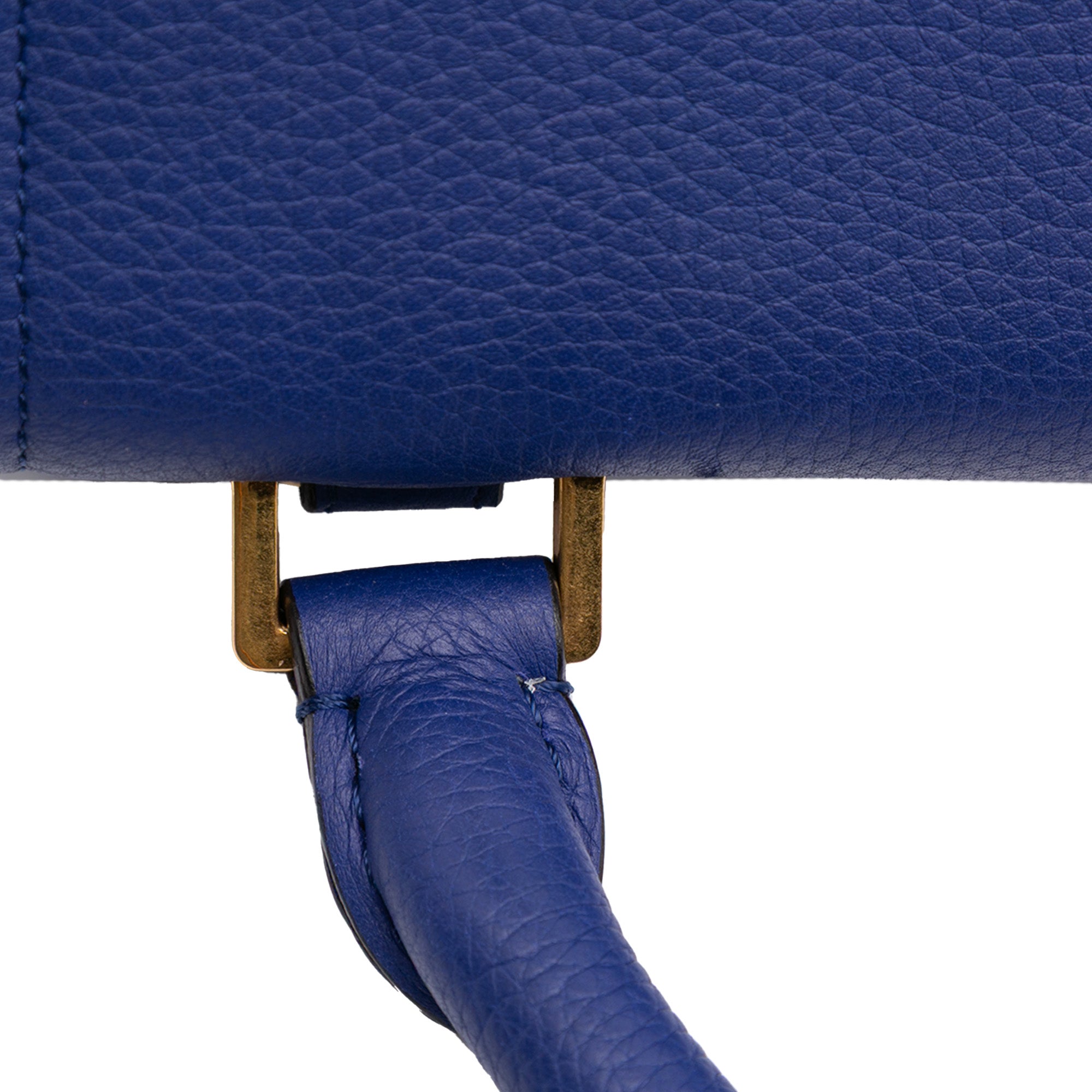Small Drummed Calfskin and Suede Trapeze Satchel