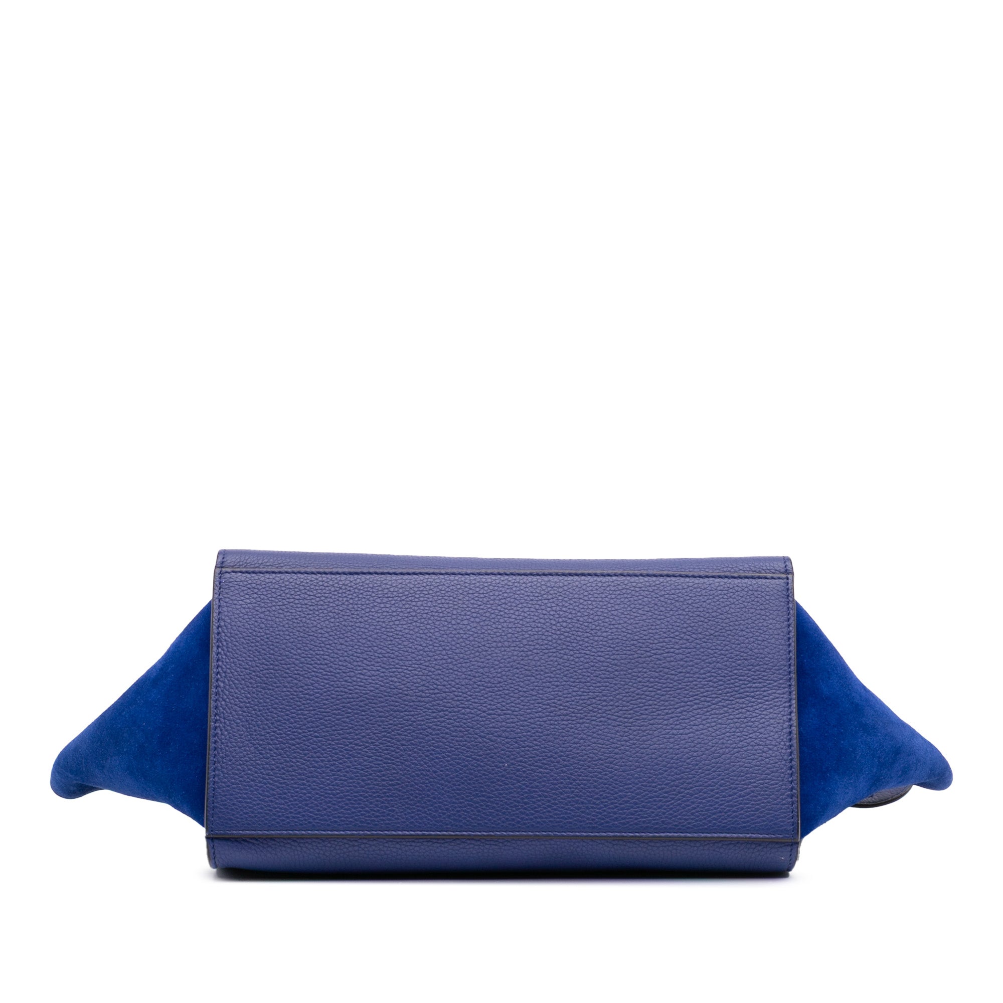 Small Drummed Calfskin and Suede Trapeze Satchel