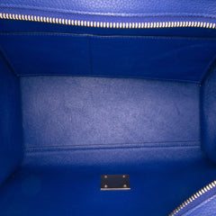 Small Drummed Calfskin and Suede Trapeze Satchel