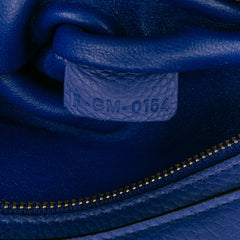 Small Drummed Calfskin and Suede Trapeze Satchel