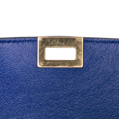 Small Drummed Calfskin and Suede Trapeze Satchel