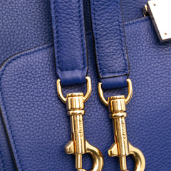 Small Drummed Calfskin and Suede Trapeze Satchel