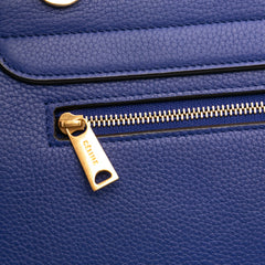 Small Drummed Calfskin and Suede Trapeze Satchel