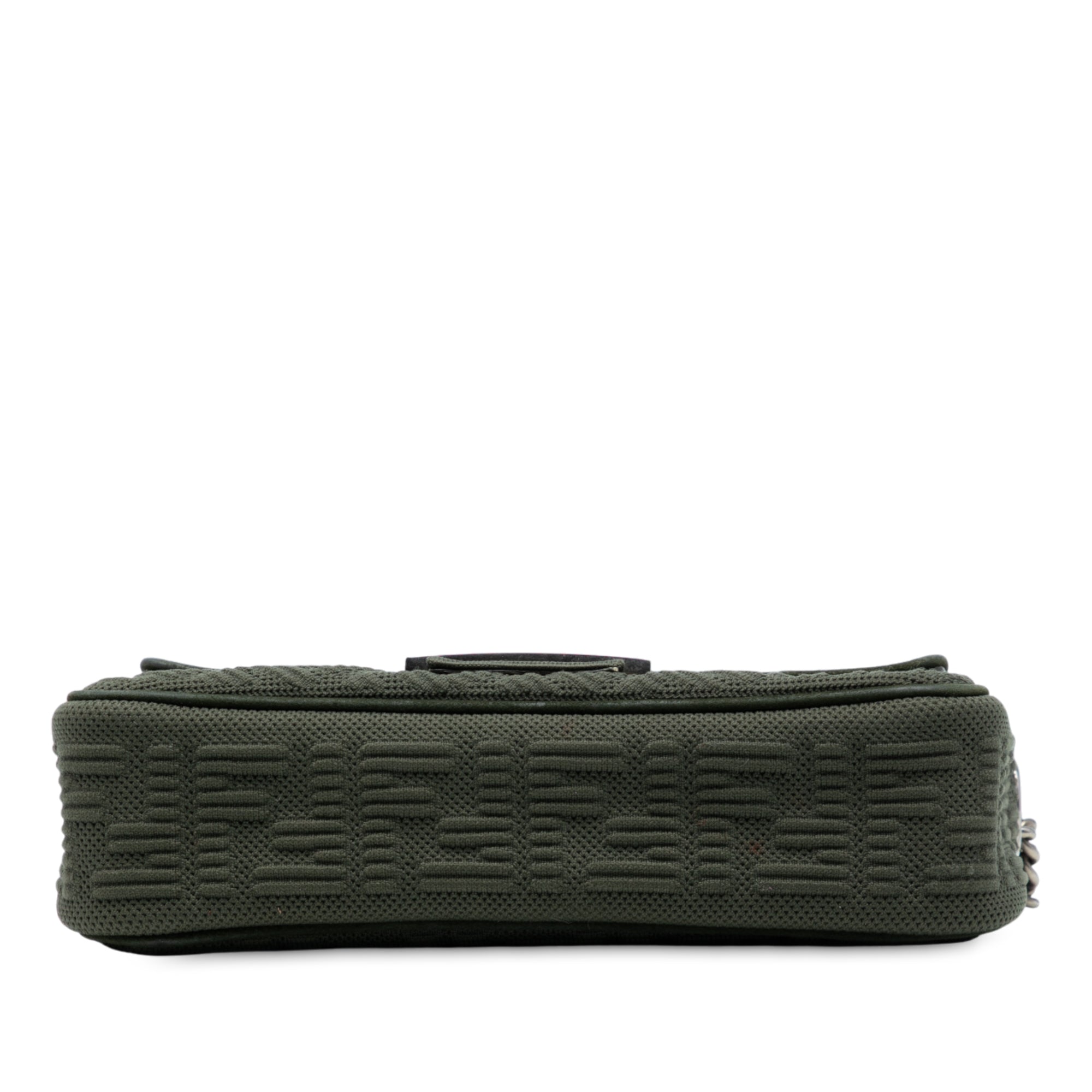 Zucca Embossed Technical Fabric Chain Midi Baguette