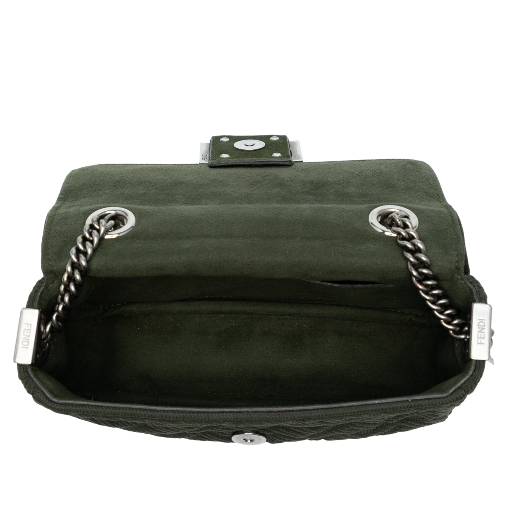 Zucca Embossed Technical Fabric Chain Midi Baguette