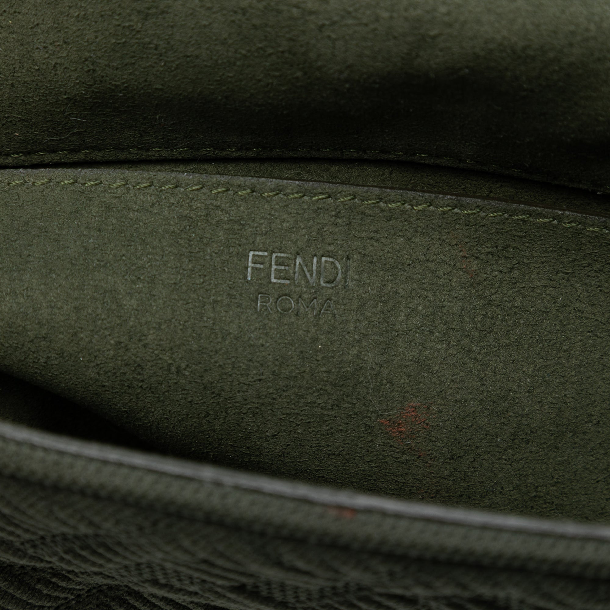 Zucca Embossed Technical Fabric Chain Midi Baguette