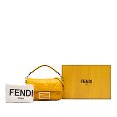 Mini Zucca Embossed Leather Baguette Satchel