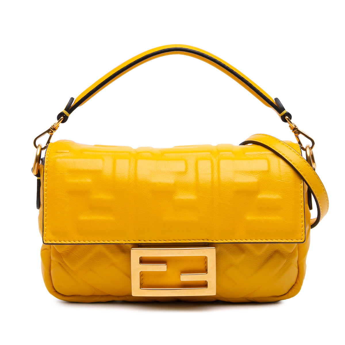 Mini Zucca Embossed Leather Baguette Satchel