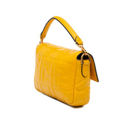 Mini Zucca Embossed Leather Baguette Satchel