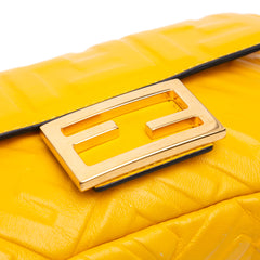 Mini Zucca Embossed Leather Baguette Satchel