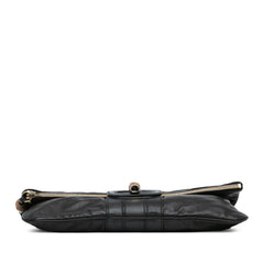 Leather Bamboo Lucy Fold Over Clutch