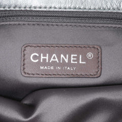 Quilted Metallic Distressed Lambskin CC Crystal Flap