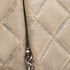 Quilted Metallic Distressed Lambskin CC Crystal Flap