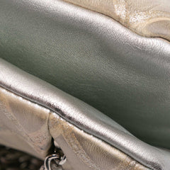 Quilted Metallic Distressed Lambskin CC Crystal Flap