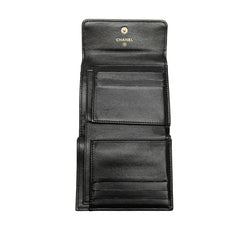 CC Quilted Patent and Lambskin Trifold Wallet