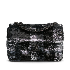 Sequin Plaid Single Flap