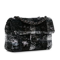 Sequin Plaid Single Flap