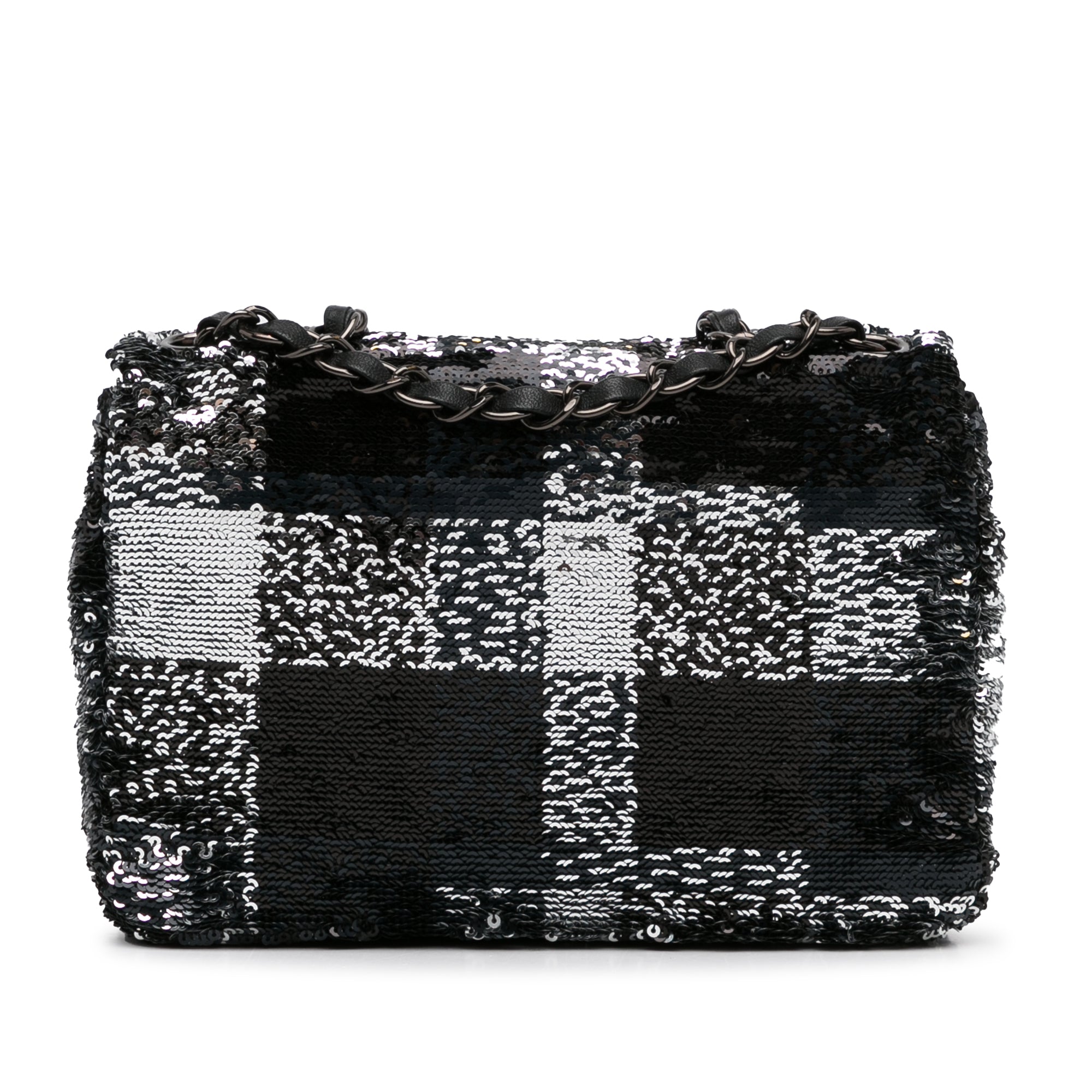 Sequin Plaid Single Flap