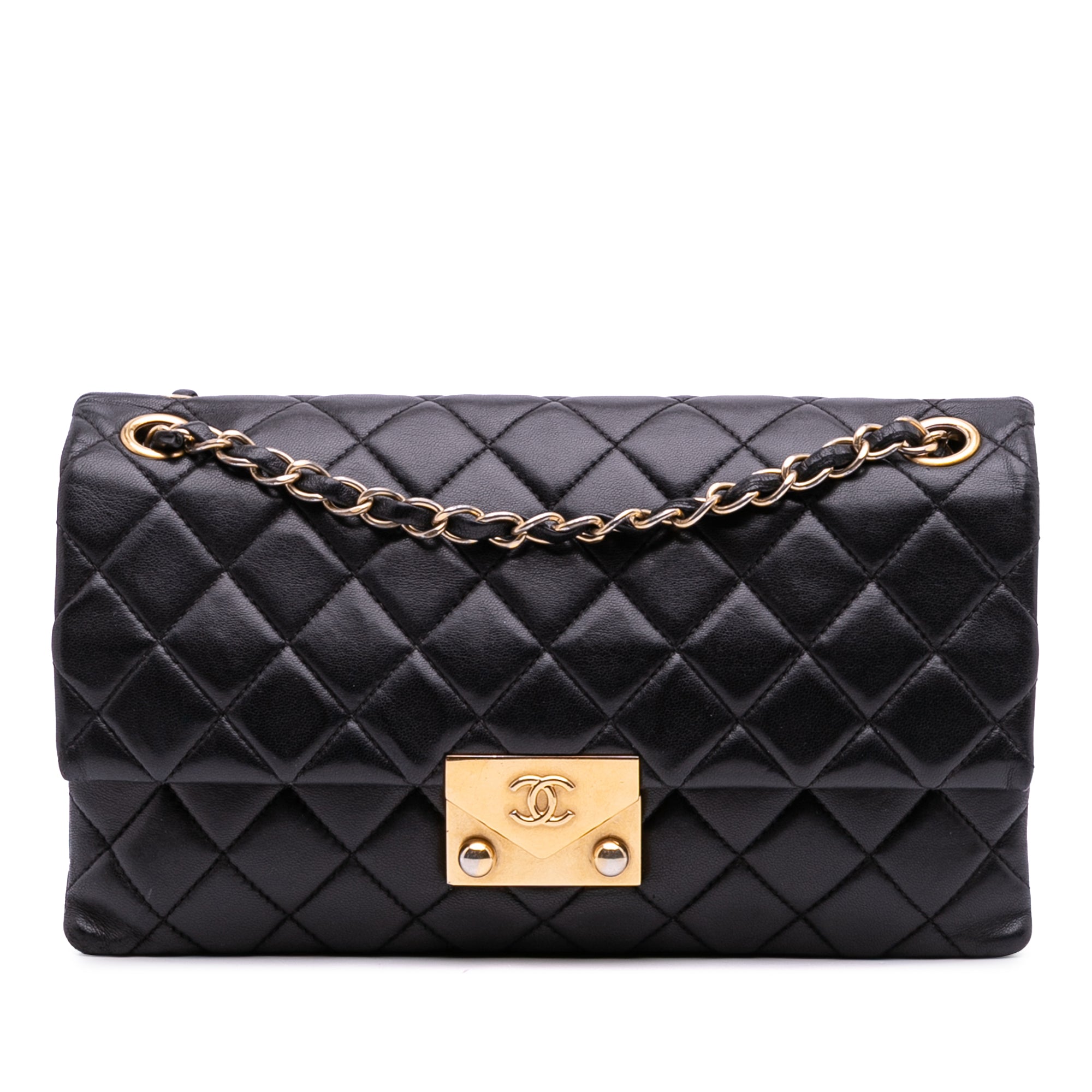 Quilted Lambskin Pagoda Accordion Flap