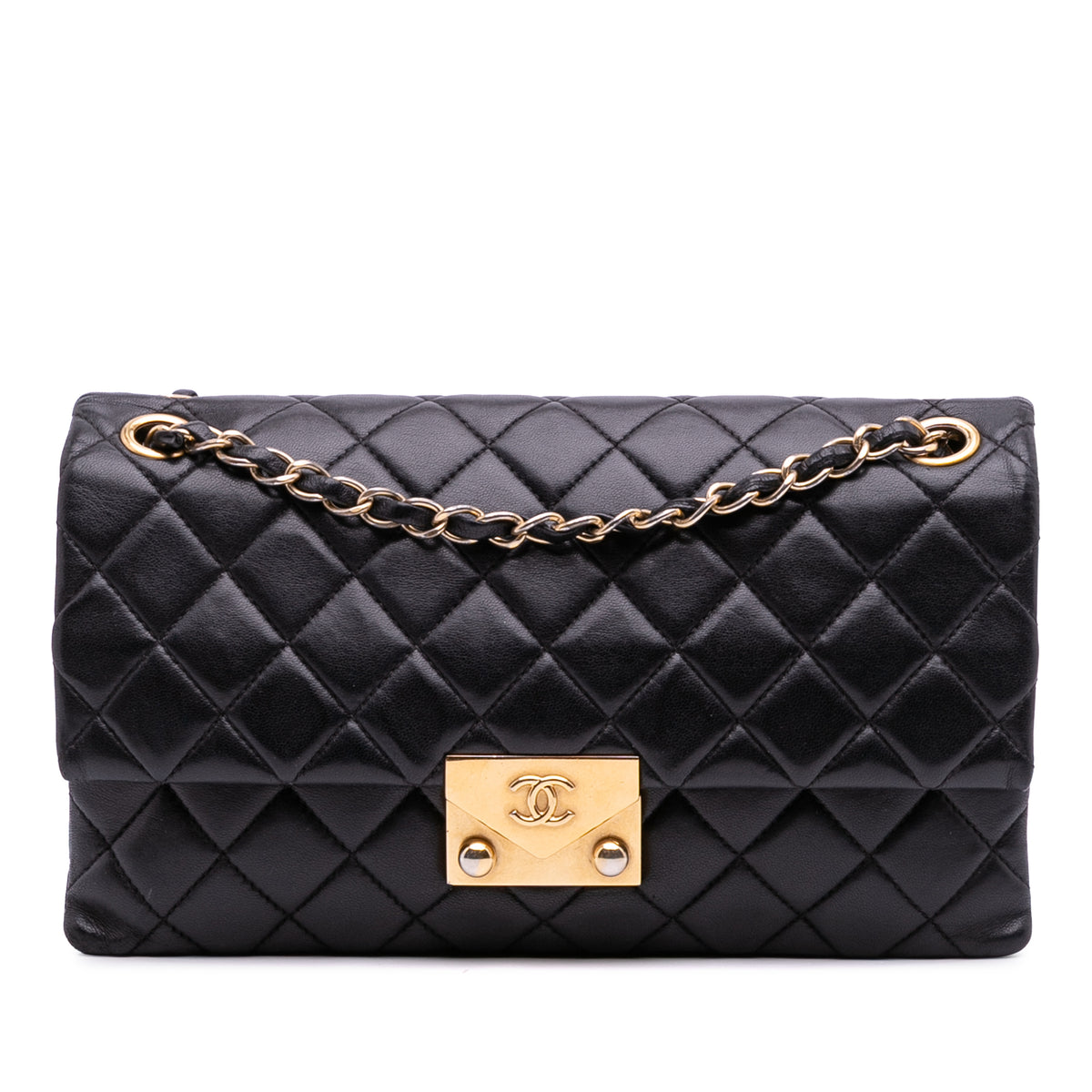 Quilted Lambskin Pagoda Accordion Flap