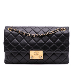 Quilted Lambskin Pagoda Accordion Flap