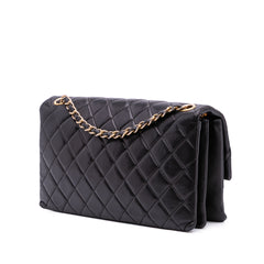 Quilted Lambskin Pagoda Accordion Flap
