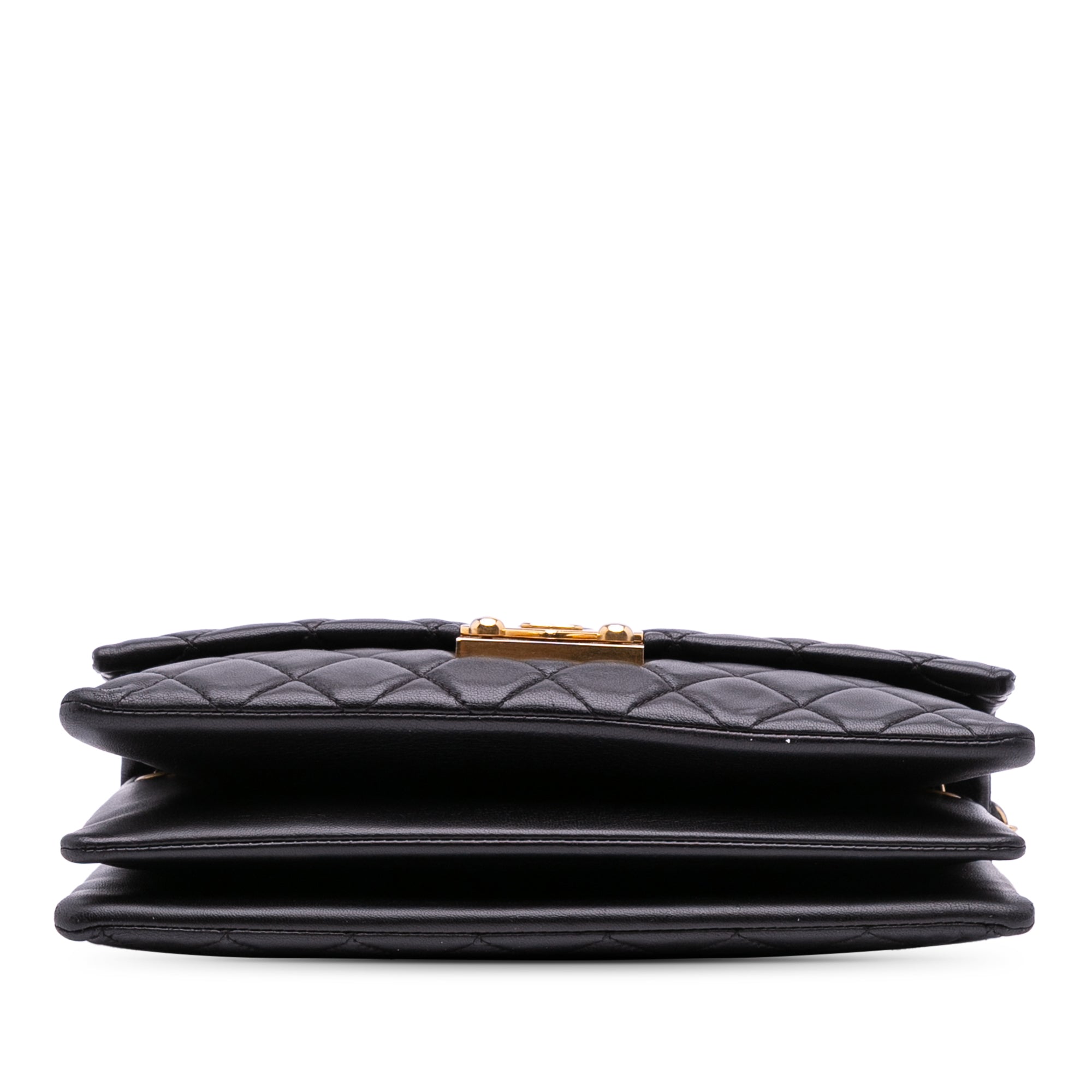 Quilted Lambskin Pagoda Accordion Flap
