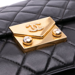 Quilted Lambskin Pagoda Accordion Flap