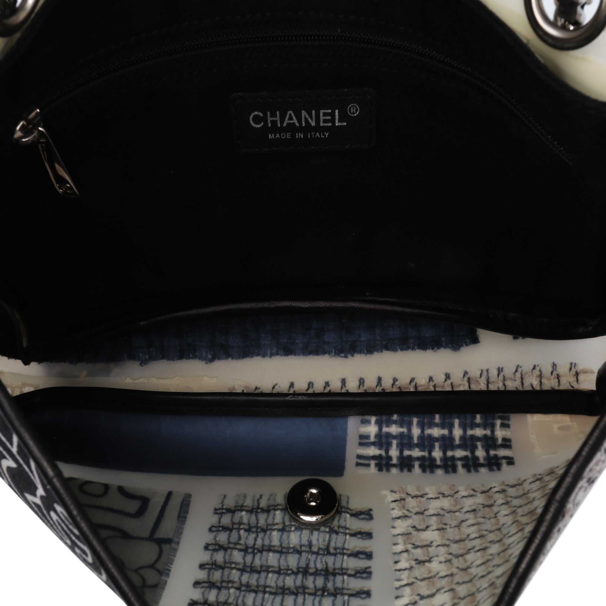 Medium PVC and Tweed Patchwork Single Flap