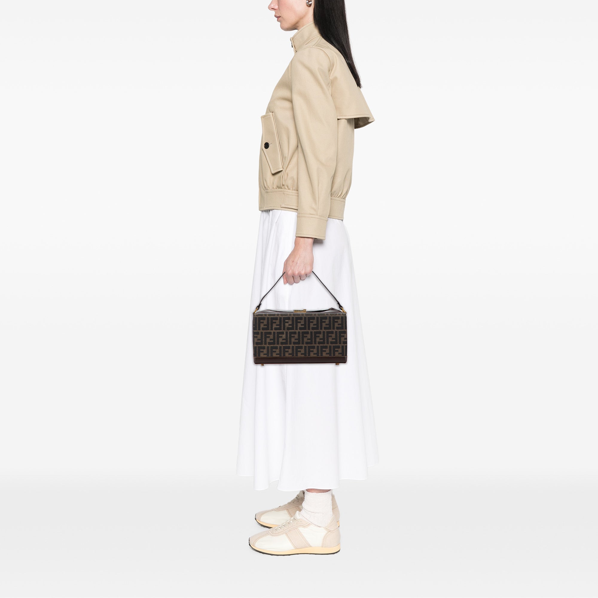 Zucca Canvas Push Lock Box Handbag