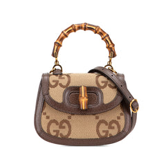 Mini Jumbo GG Canvas 1947 Bamboo Top Handle Bag