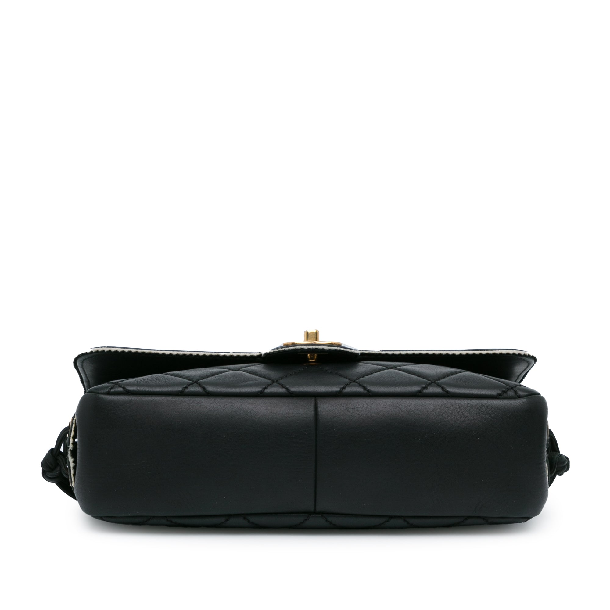 CC Quilted Lambskin Tassel and Border Embellished Flap