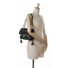 CC Quilted Lambskin Tassel and Border Embellished Flap Bag_8